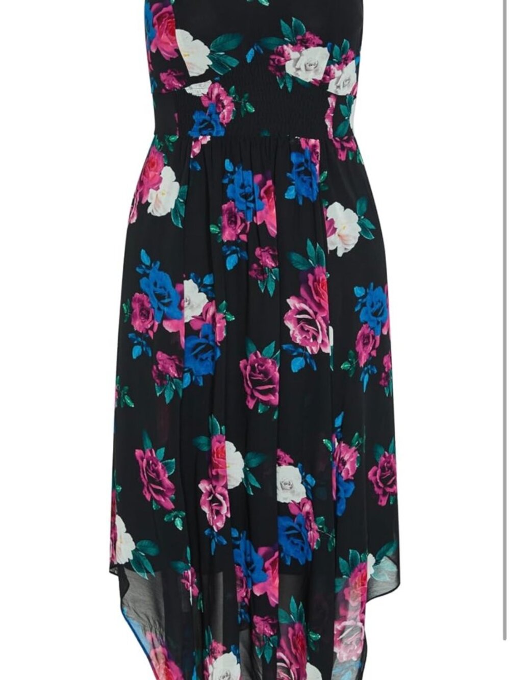 City Chic Maxine Print Maxi Dress 🌸✨ Size M/18 NWOT Floral Handkerchief Hem - Picture 4 of 5
